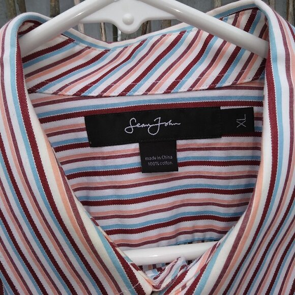 Sean John Striped Collar Shirt - XL - Multicolor - Picture 4 of 7